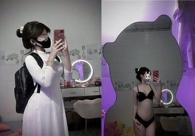 Thu Hiền mặc áo dài show clip sex hấp dẫn
